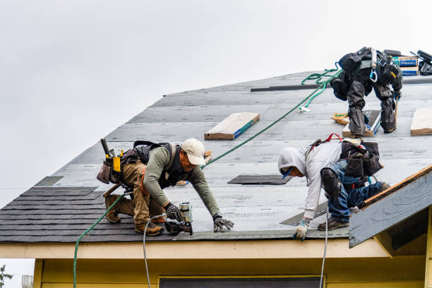 Professional Gutter Installation technician working in Angola, IN